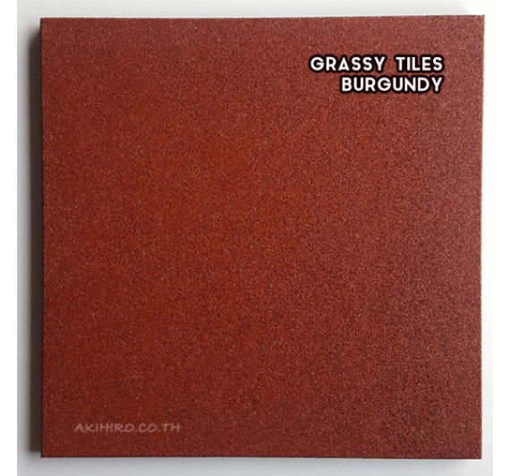 RUBBER SAFETY FLOORING GRASSY TILES (แผ่นยางกันกระแทก รุ่นเส้น) BURGUNDY SIZE 50x50x2.5CM WEIGHT 5KG WARRANTY 1Y